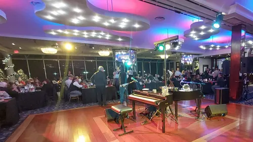 Dueling pianos corporate event in a Michigan ballroom